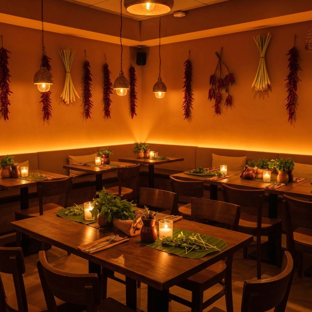 Thai Boi Wynnum restaurant interior – warm lighting, casual dining space with Thai decorative accents